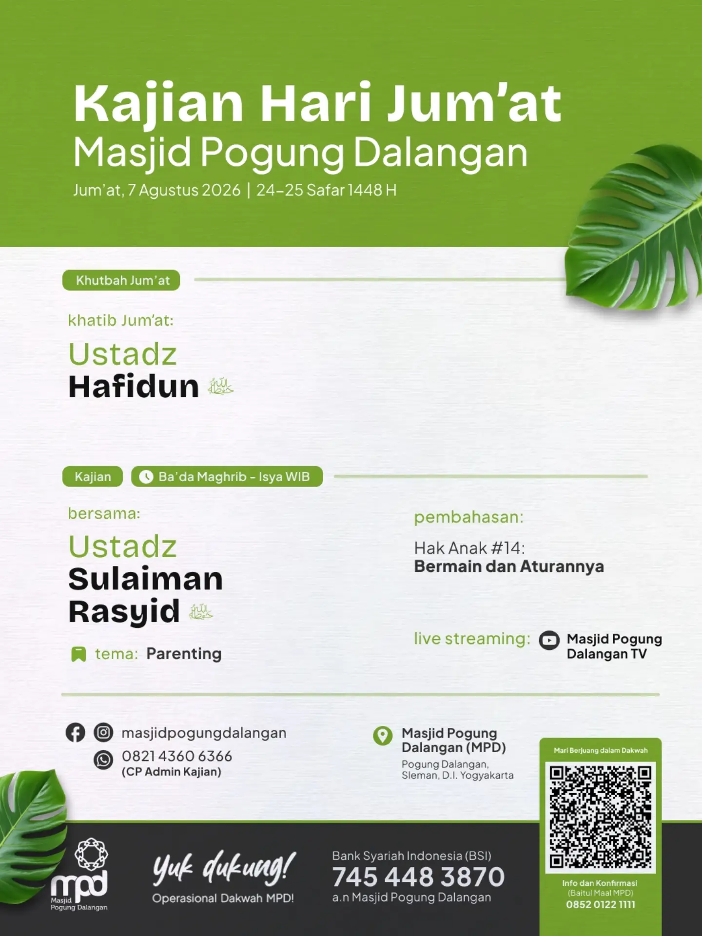 Poster Kajian Parenting: Hak 14 - Bermain dan Aturannya